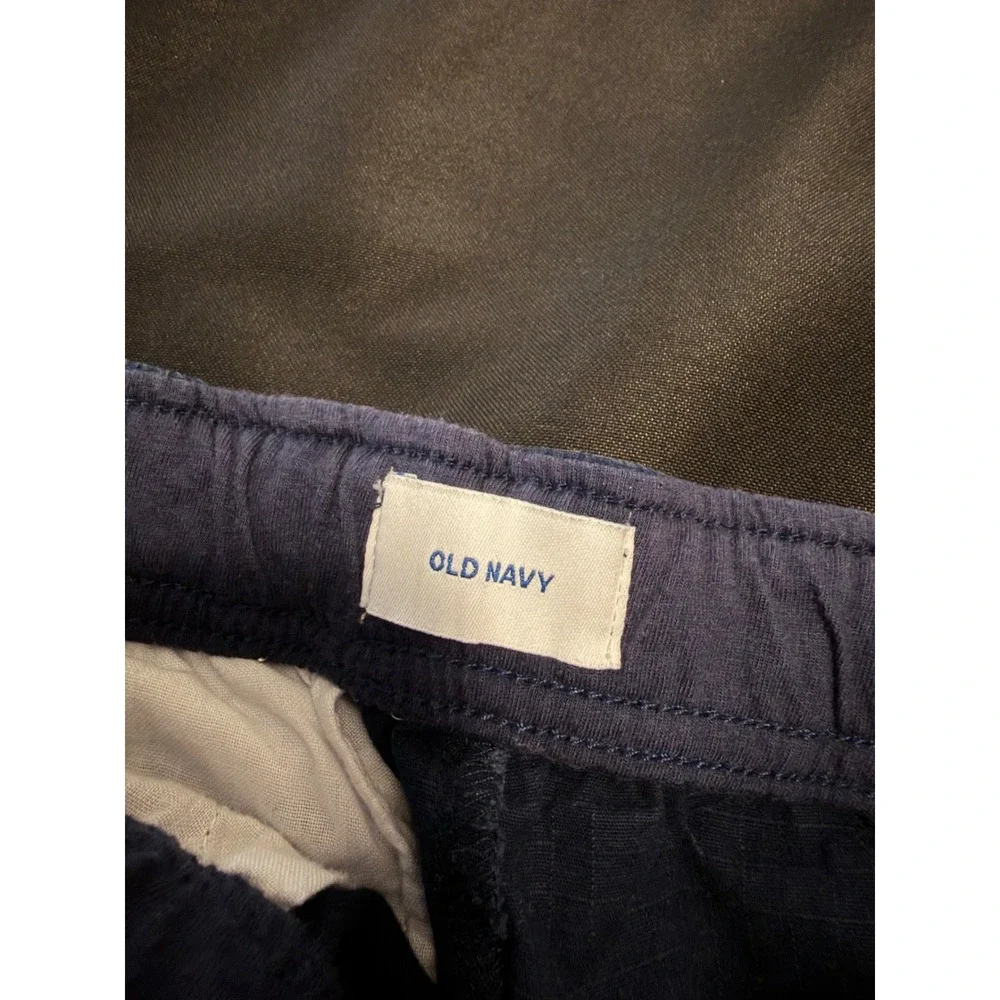 Old Navy Boys Navy Blue Ripstop Cargo Jogger Pants Size S 6-7 Drawstring Elastic